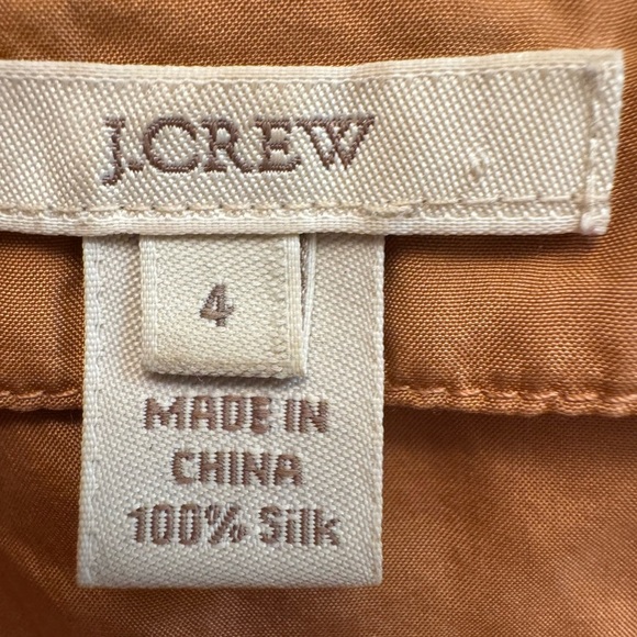 J. CREW SILK V Neck Ruffle Top Gold Sleeveless Top SZ4 Romantic Wedding EUC - Picture 7 of 15